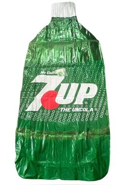 Vintage 6 Feet Seven 7 Up Bottle Shaped Inflatable Air Mattress Pool Beach Float